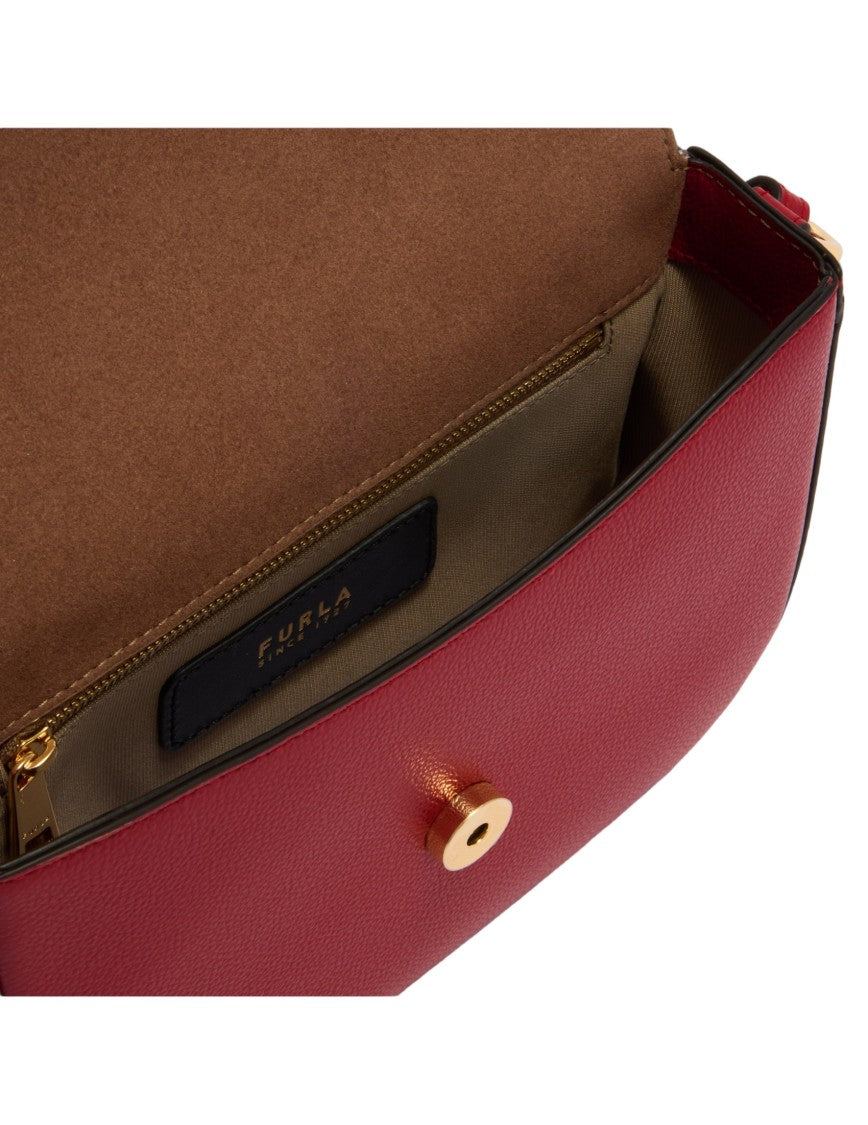 Furla Moonlight S Crossbody Bag In Cherry Leather
