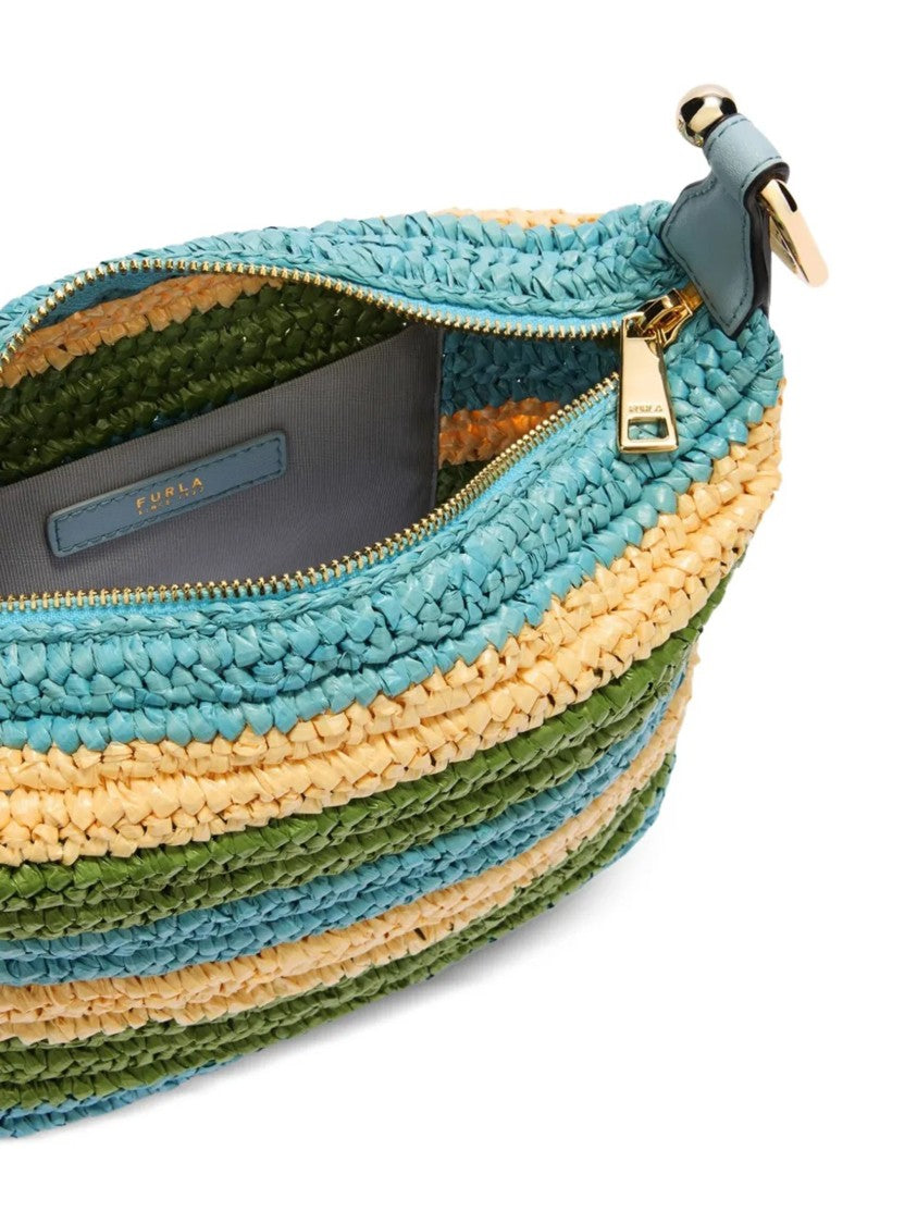 Furla Tonie Mini Hobo Woven Striped Mini Bag