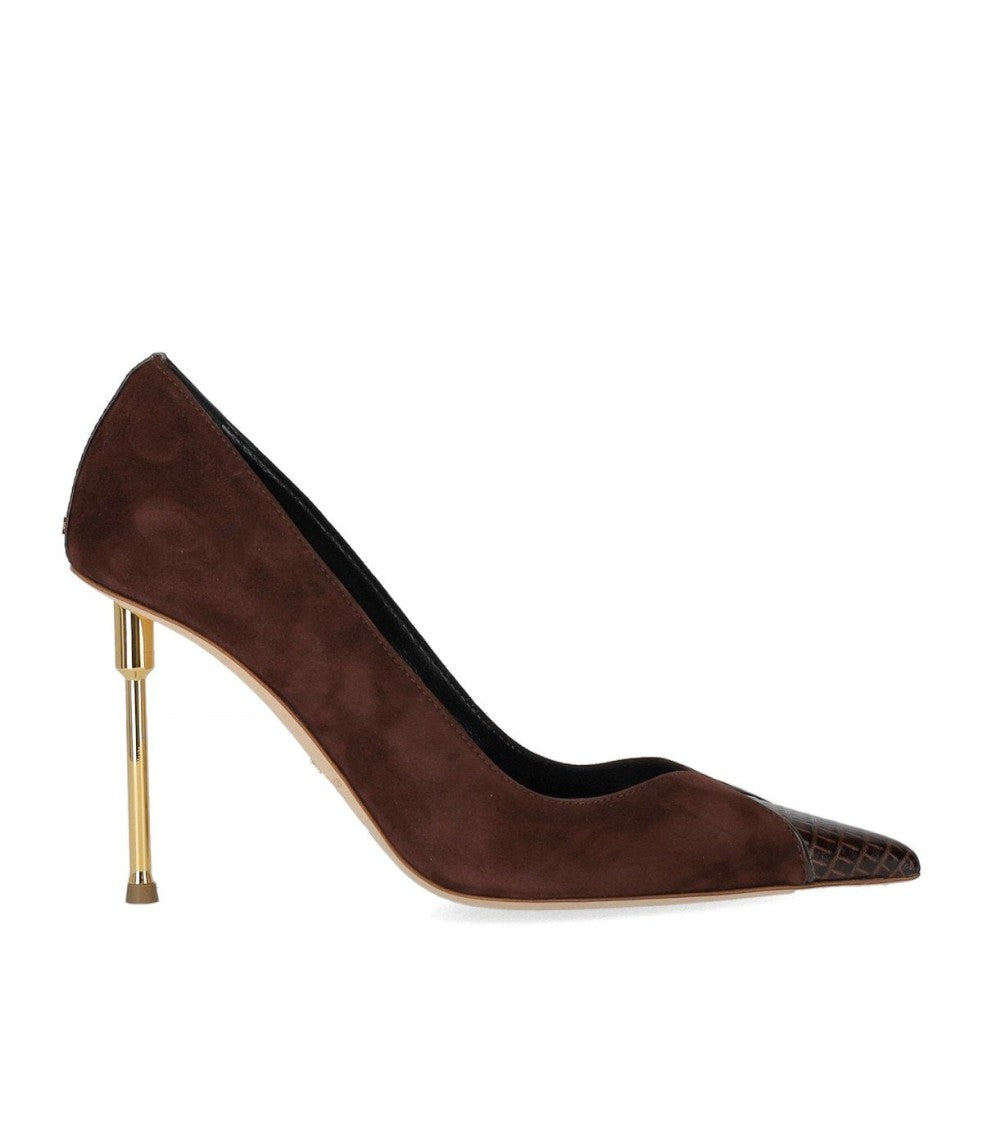 Elisabetta Franchi Brown Suede Pump