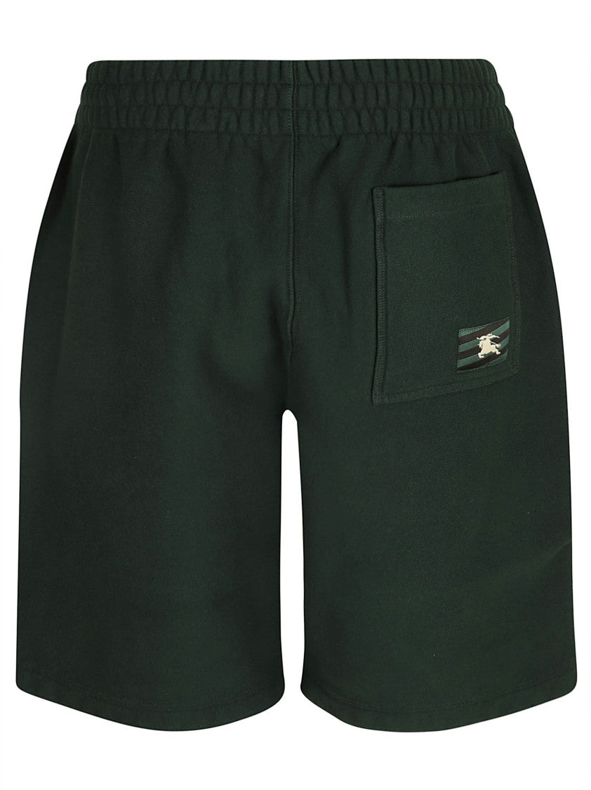 Burberry Relaxed-Fit Green Shorts With Elastic Waistband