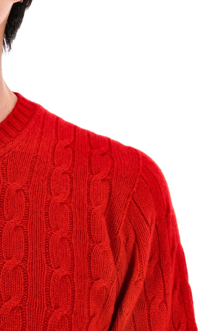 Drumohr Pure Cashmere Cable Knit Crewneck Sweater