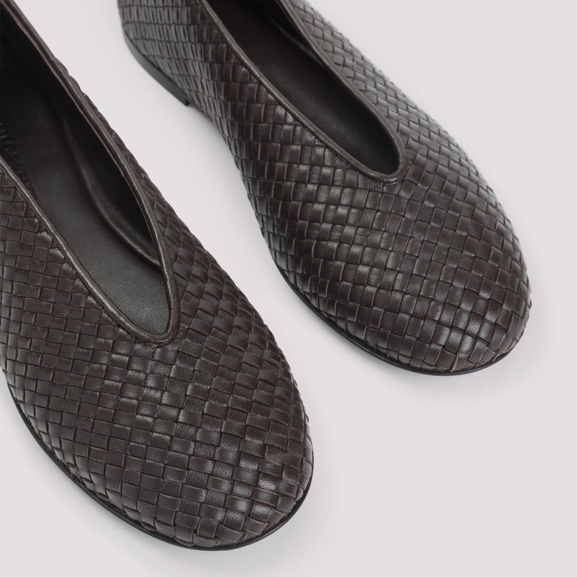 Bottega Veneta Micro Wave Brown Nappa Leather Ballerinas