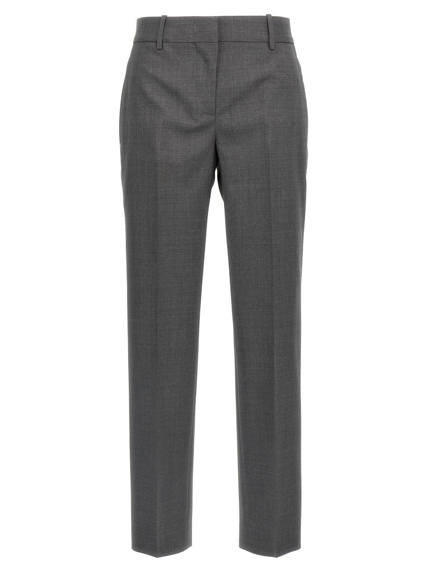Ermanno Scervino Melange Virgin Wool Trousers With Stretched Crease