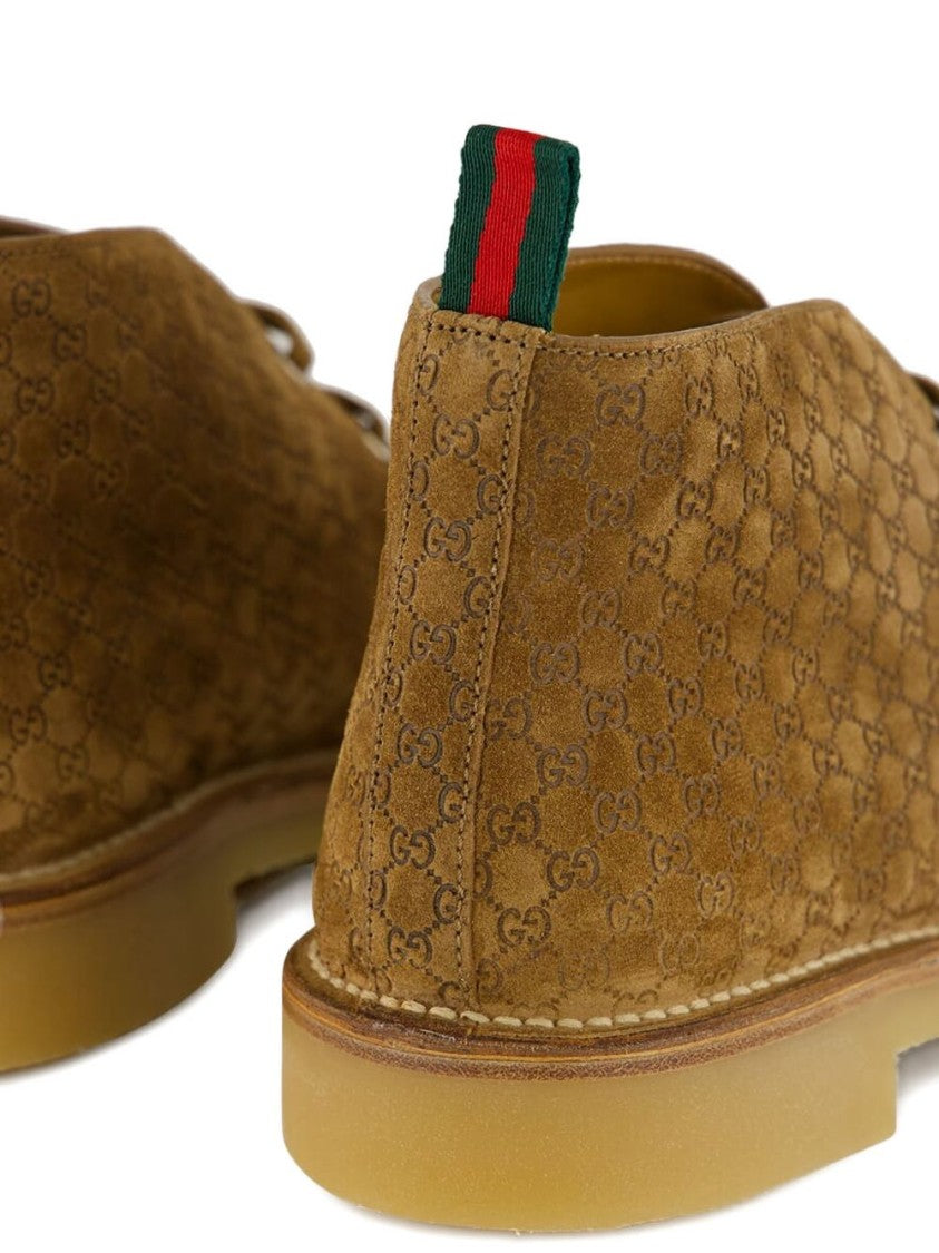 Gucci Camel Suede Ankle Boots