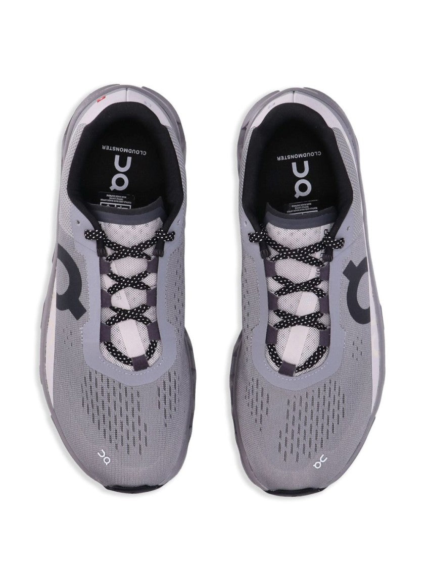 On Running Technical Mesh Silver Sneakers With Honeycomb Cushioning