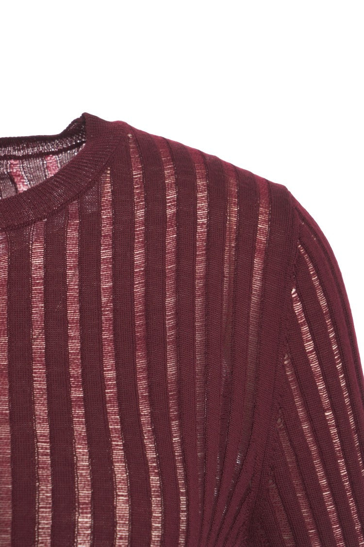 Grifoni Ribbed Slim-Fit Sweater With Classic Round Neckline