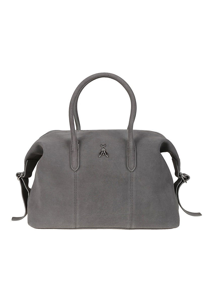 Patrizia Pepe Grey Structured Calf Leather Tote Bag