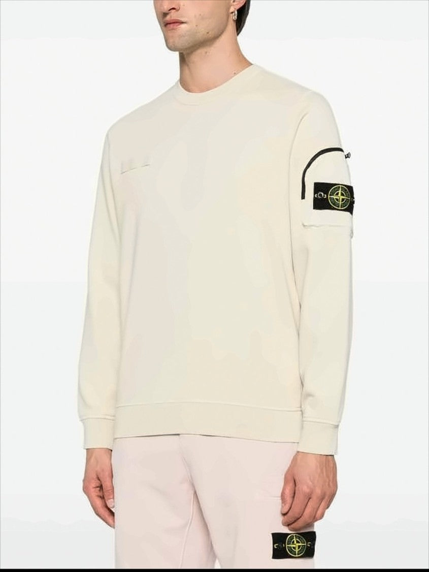 Stone Island Long-Sleeve Cotton T-Shirt With Patch Detail