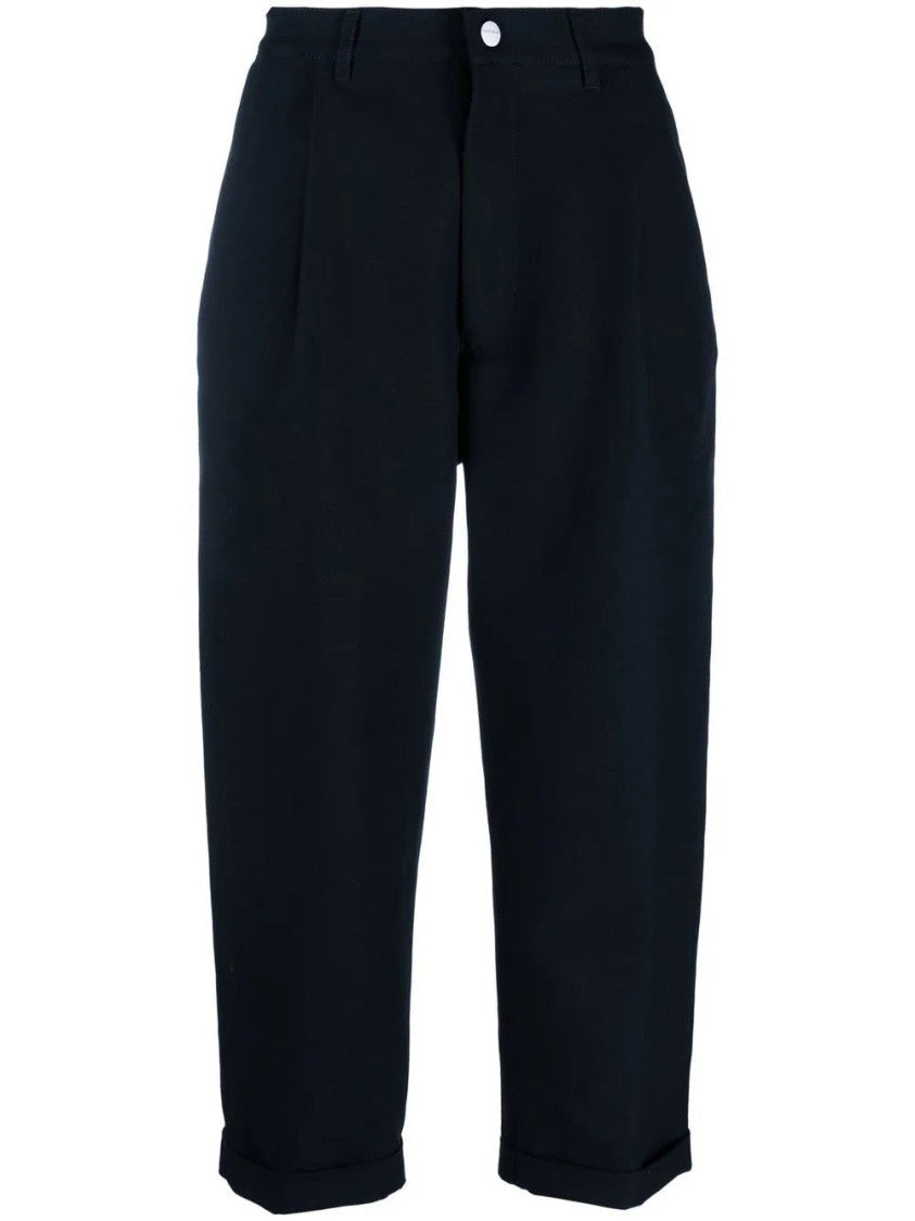 Giorgio Armani Tailored Blue Casual Trousers With Tapered Leg