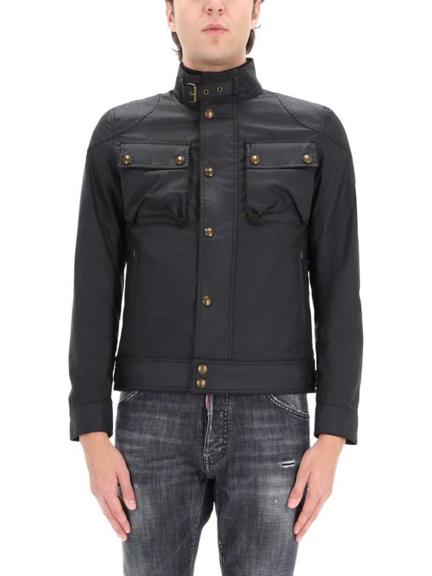 Belstaff Neutral Racemaster Stand Collar Cotton Jacket