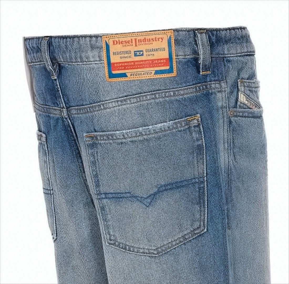 Diesel Faded Blue Wide-Leg Denim Pants