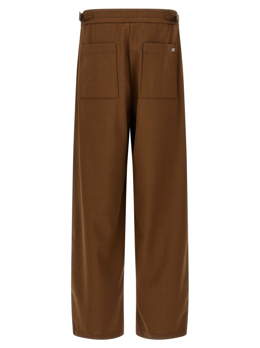 Ami Straight Wide-Leg Wool Pants