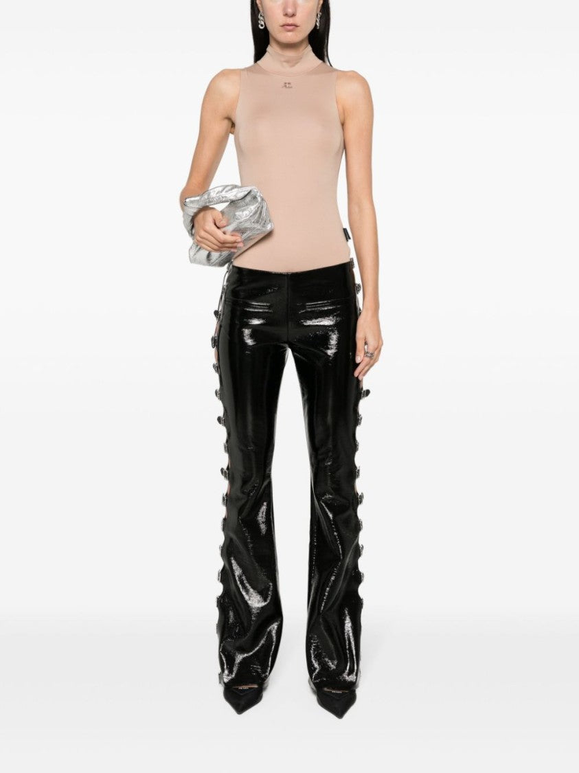 Courrèges Black Cotton Blend Flared Trousers