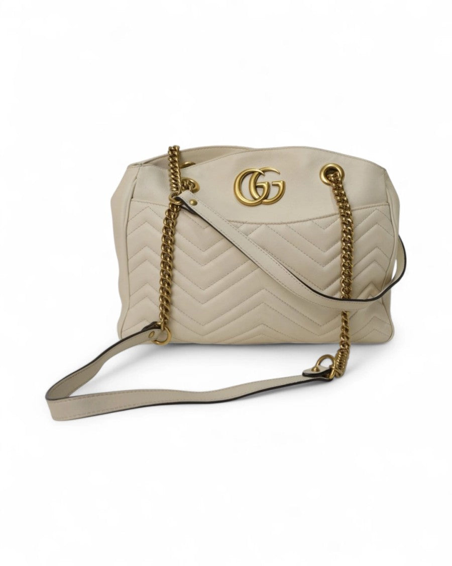 Gucci Gg Marmont Matelassé Shopper In White