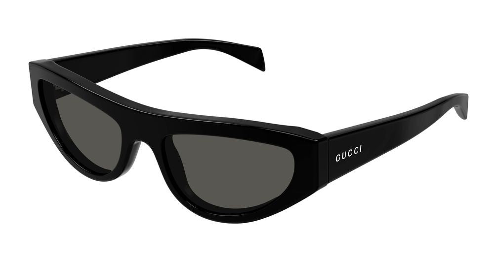 Gucci Black Glossy Acetate Frame Oversized Sunglasses