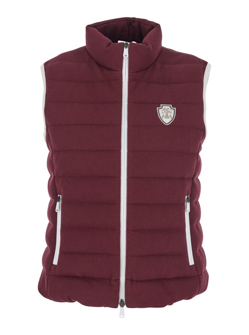 Brunello Cucinelli Bordeaux Sleeveless Down Jacket