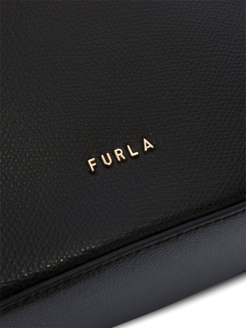 Furla Structured Leather Bag With Adjustable Strap