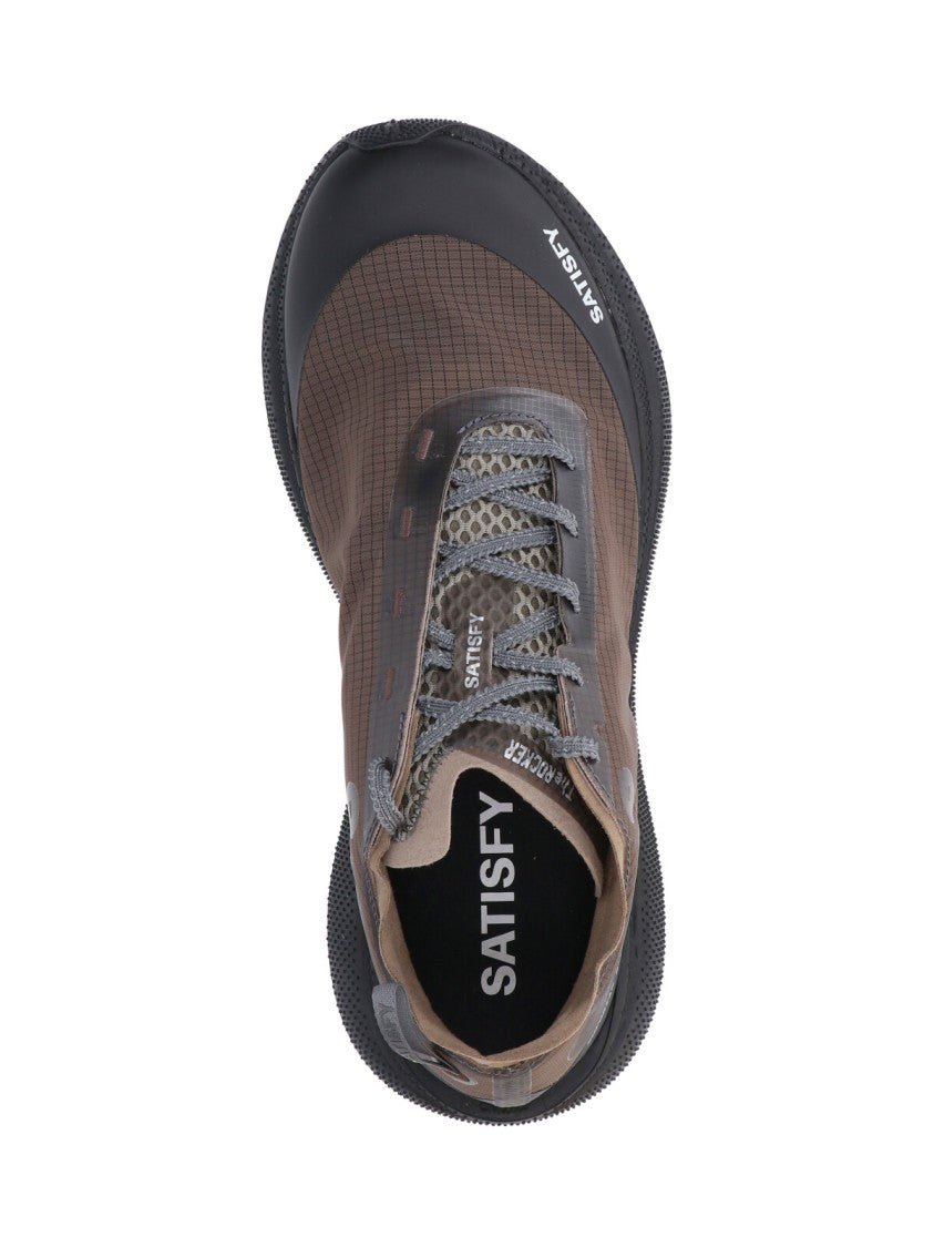 Satisfy Gray Streamlined Fabric Low-Top Sneakers