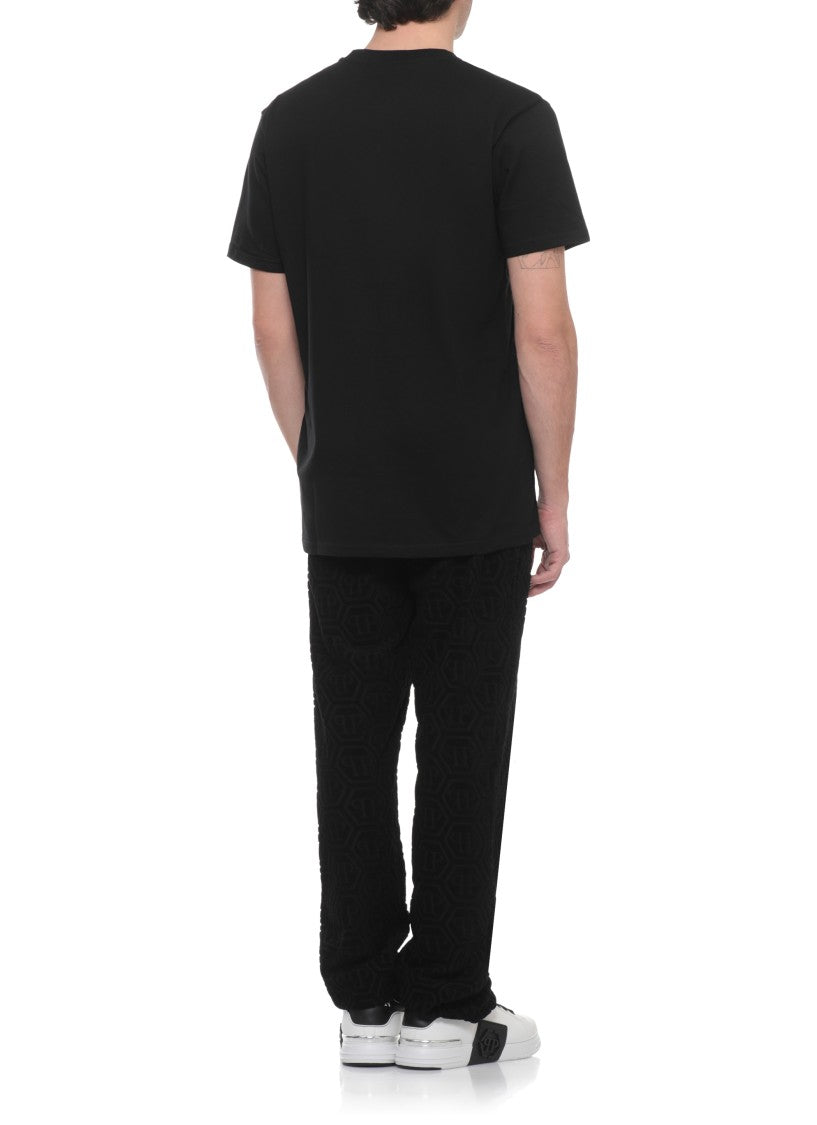 Philipp Plein Black Skull Tattoo Print Cotton T-Shirt