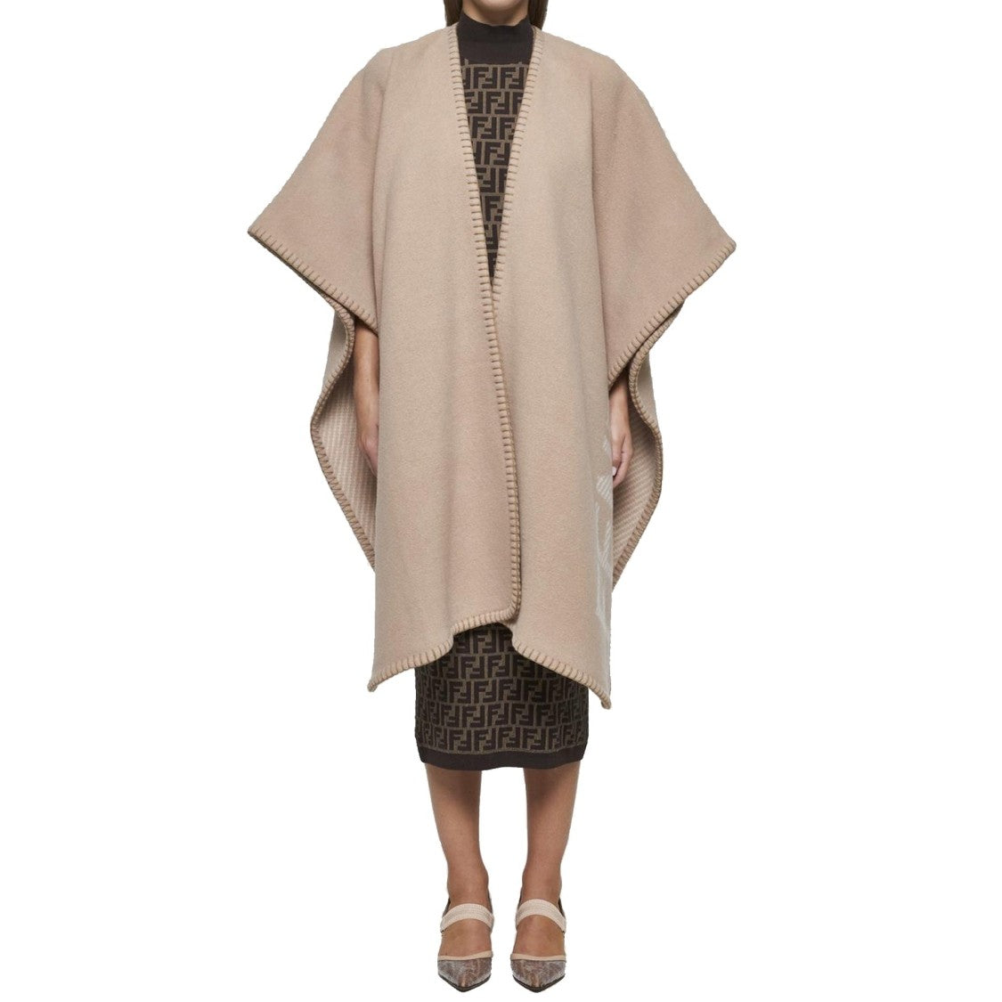Fendi Wool And Cashmere Blend Poncho