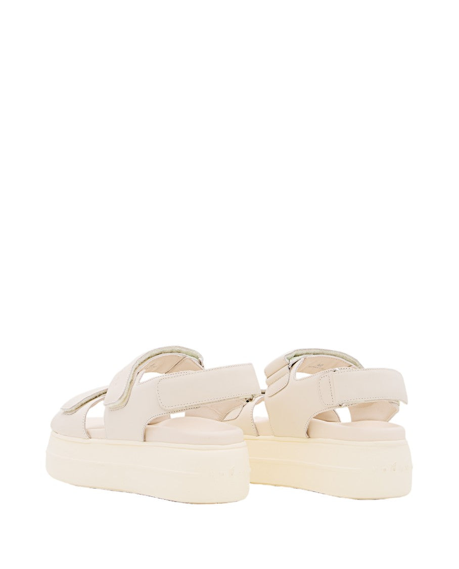 Hogan Elevated Platform Sandals With Adjustable Hook And Loop Closure