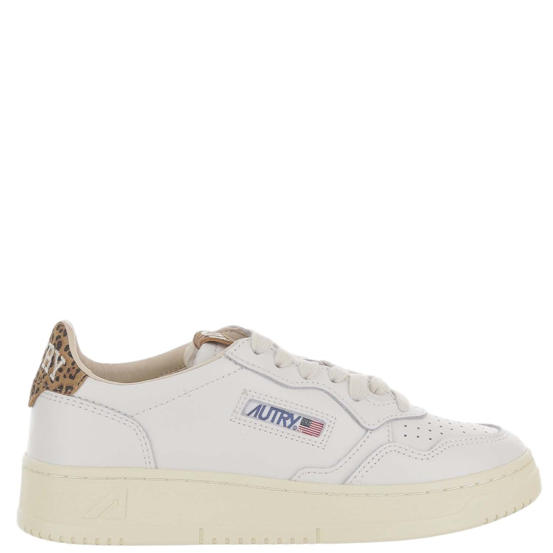 Autry Low-Top Leather Sneakers With Suede Heel Tab And Logo Accents