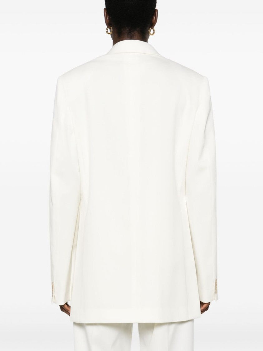 Mm6 By Maison Margiela Tailored White Jacket With Button Fastening