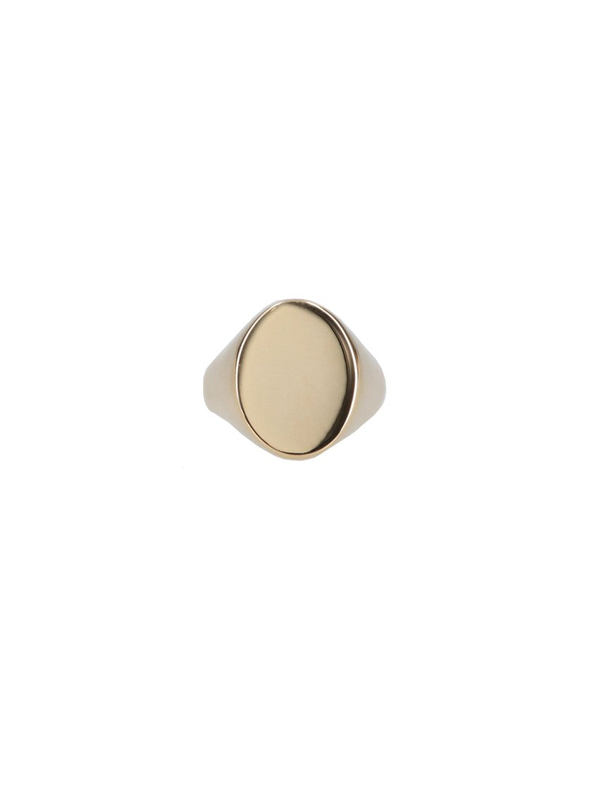 Maison Margiela Gold-Plated Oval Ring With Engraved Logo