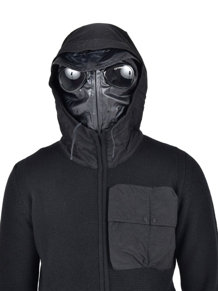 C.P. Company Zip-Up Cardigan With Nylon Google Hood