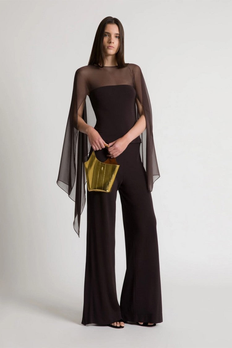 Alberta Ferretti Brown Silk Blouse