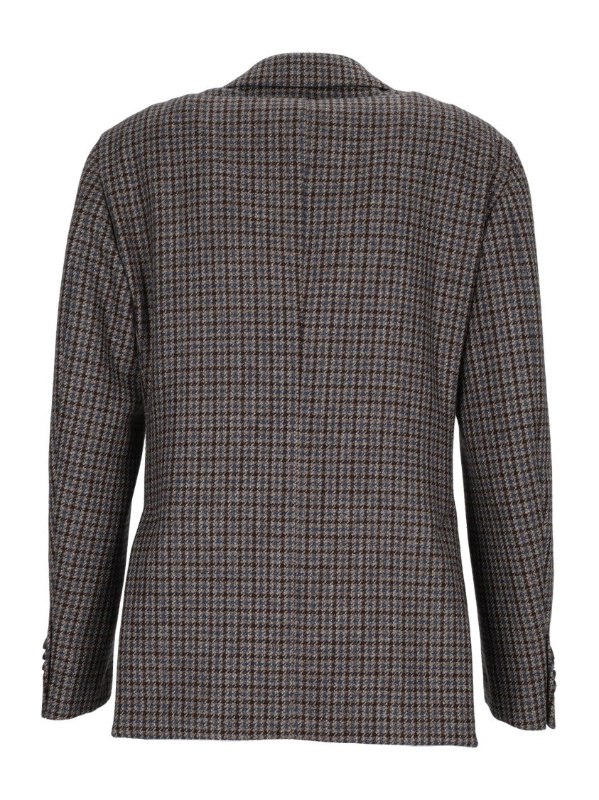 Luigi Bianchi Sartoria Drop 7 Houndstooth Structured Blazer