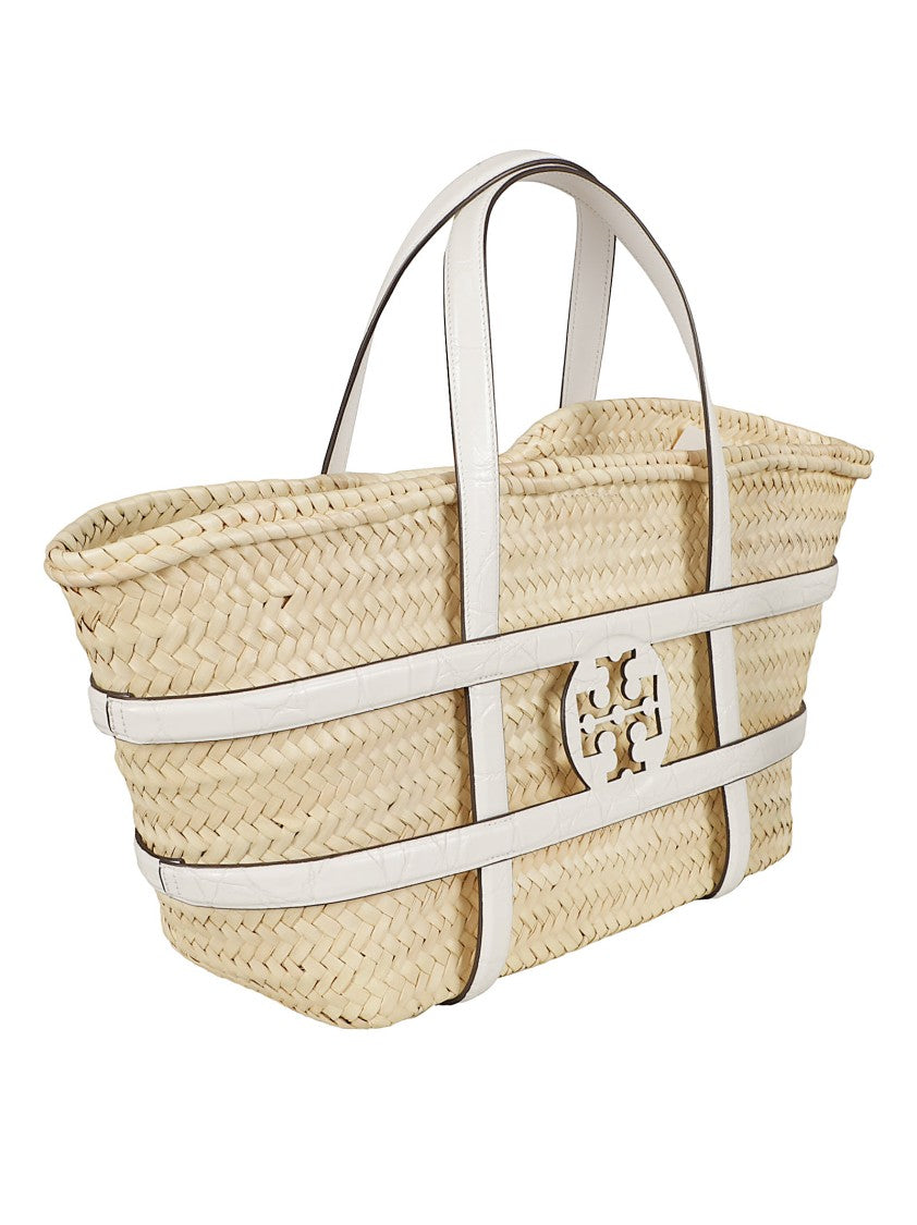 Tory Burch Structured Woven Raffia Tote