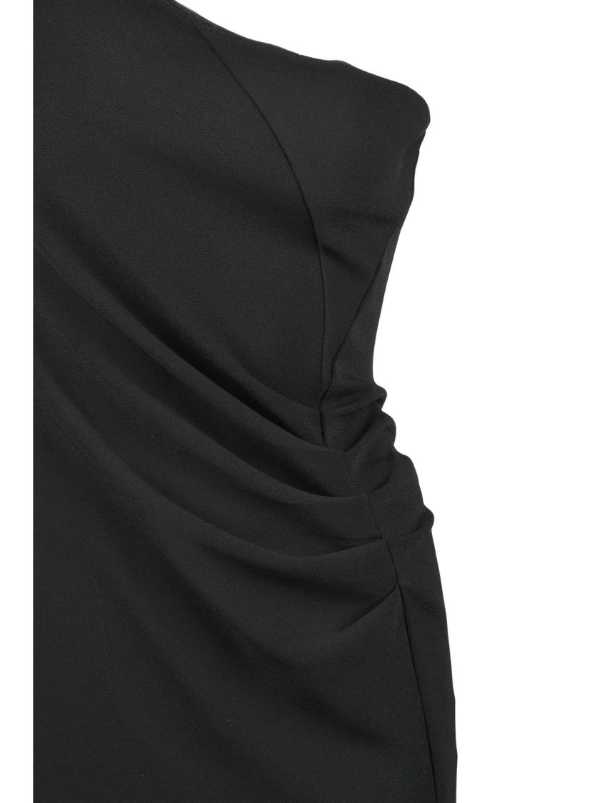 Eleh Black One-Shoulder Side-Slit Maxi Dress