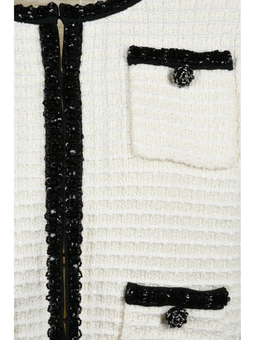 Self-Portrait Short Cardigan - Cream