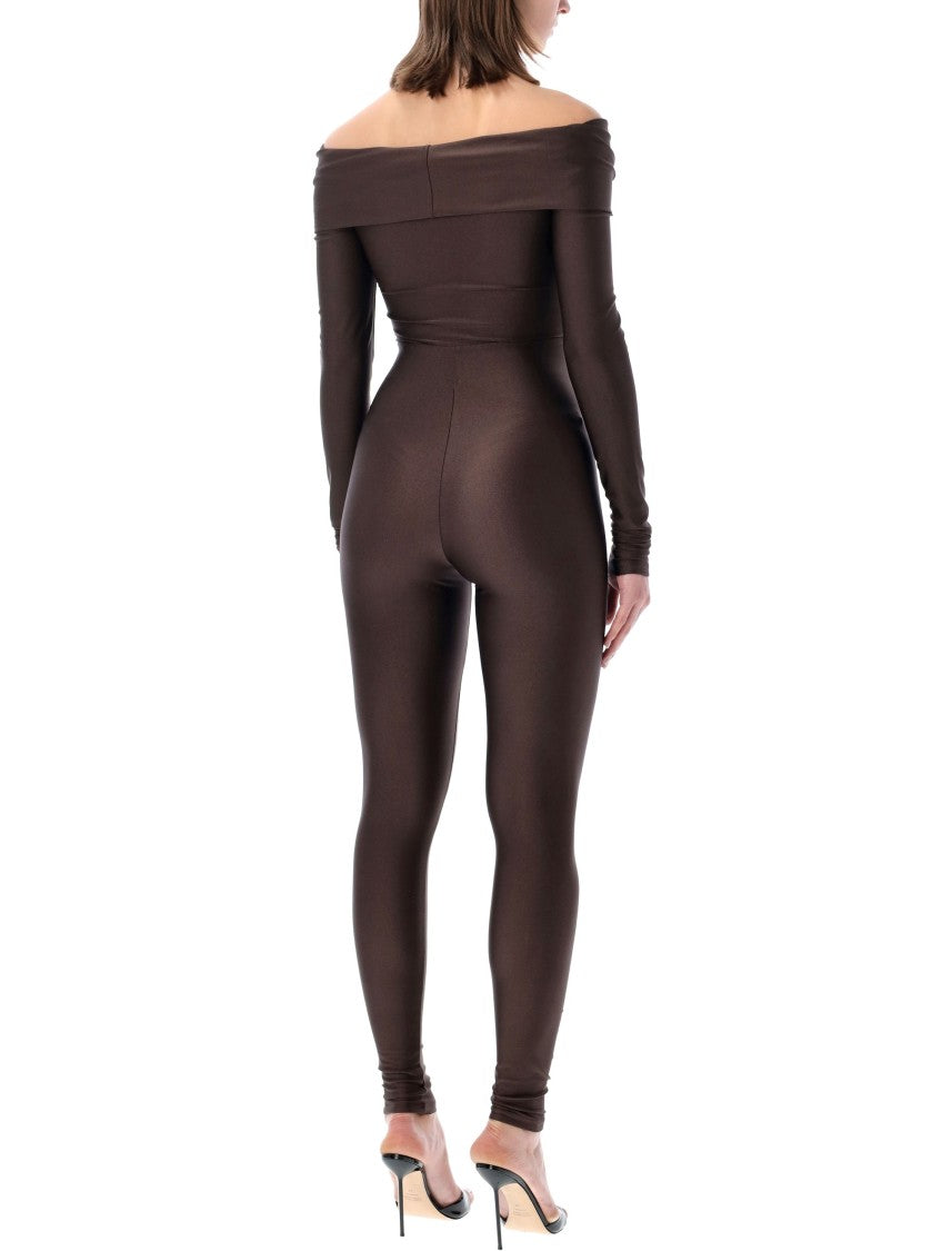 The Andamane Stretch Off-Shoulder Cut-Out Jumpsuit