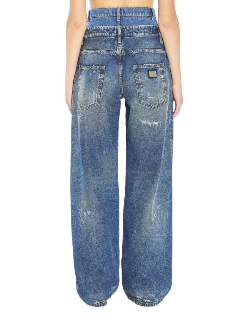 Dolce & Gabbana Wide-Leg Jeans With Distressed Detailing