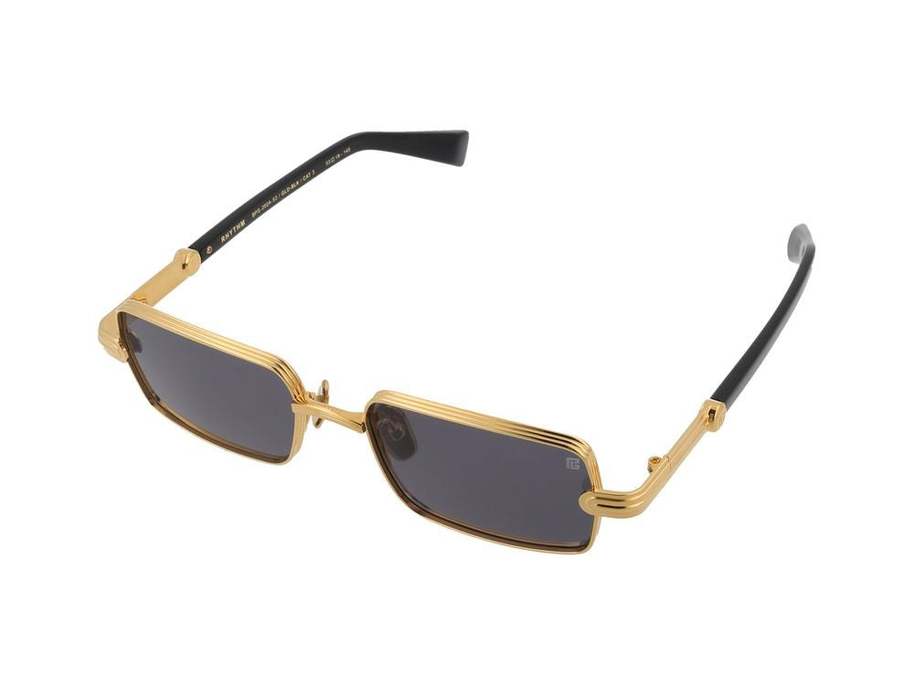 Balmain Gold Rhythm Metal Rectangular Sunglasses