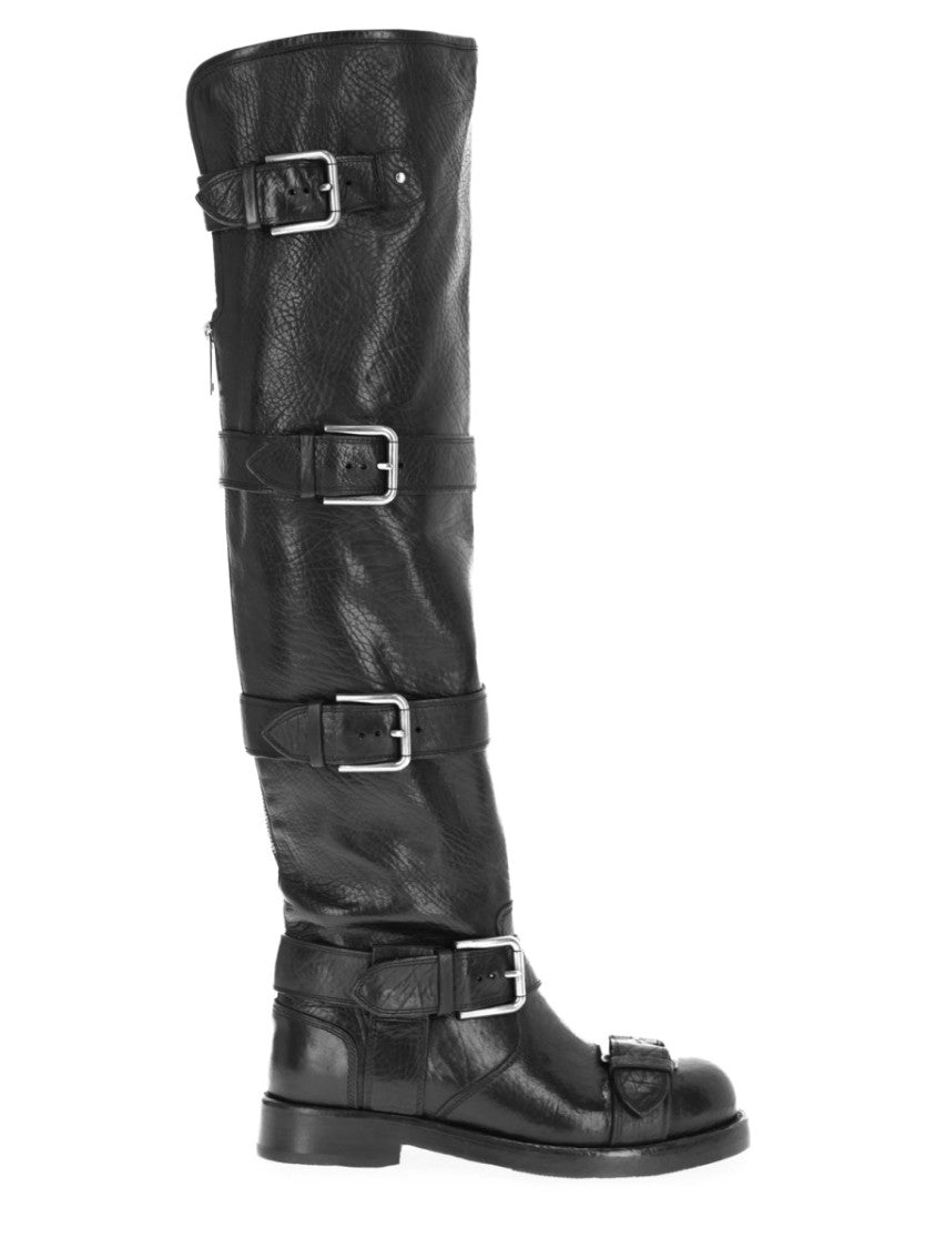 Dolce & Gabbana Tall Black Leather Boots