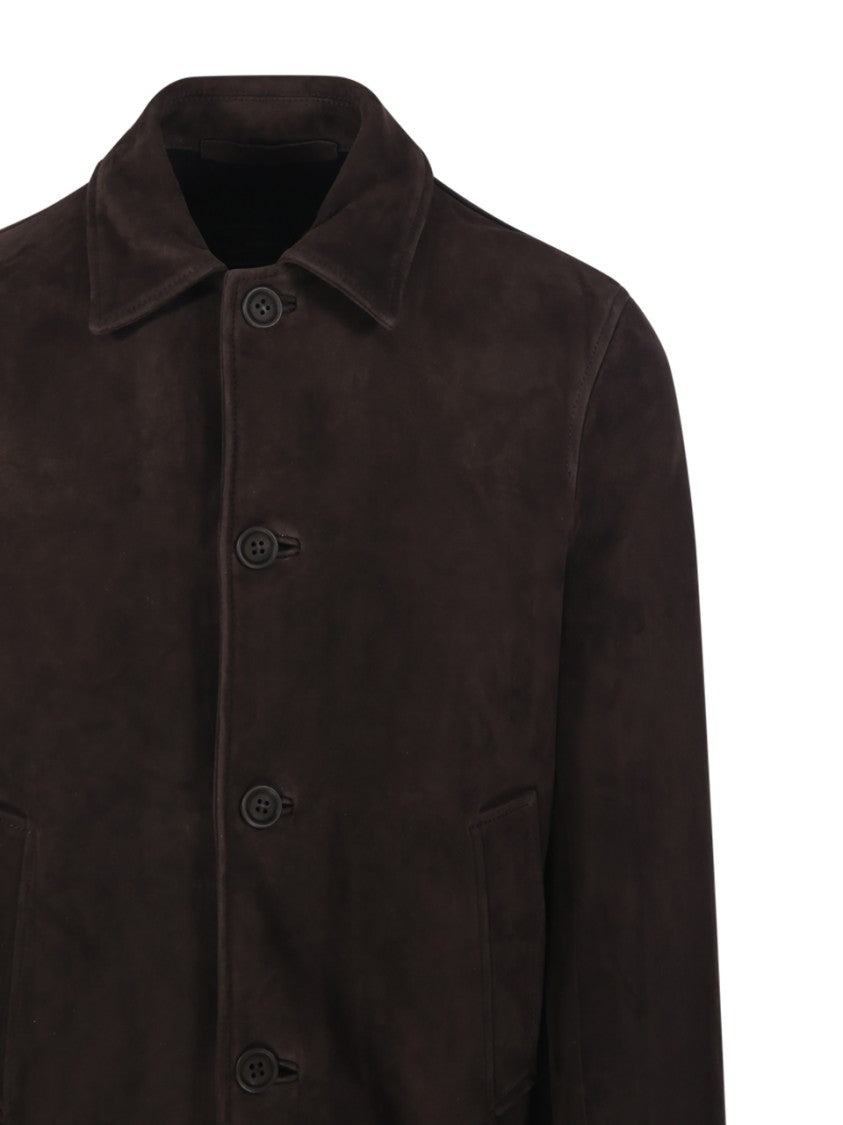 Salvatore Santoro Classic Sheepskin Jacket With Button Closure