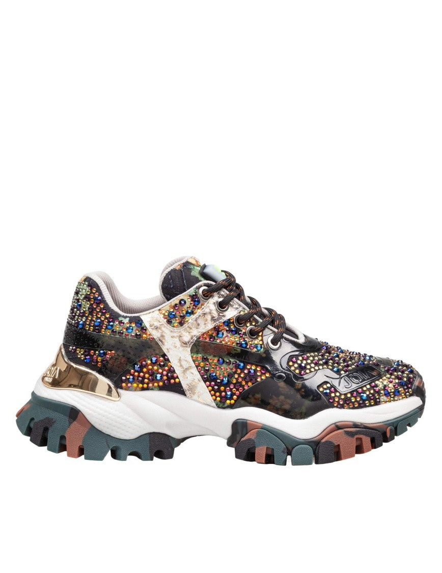 Joia Multicolor Sneakers With Rhinestone Appliques
