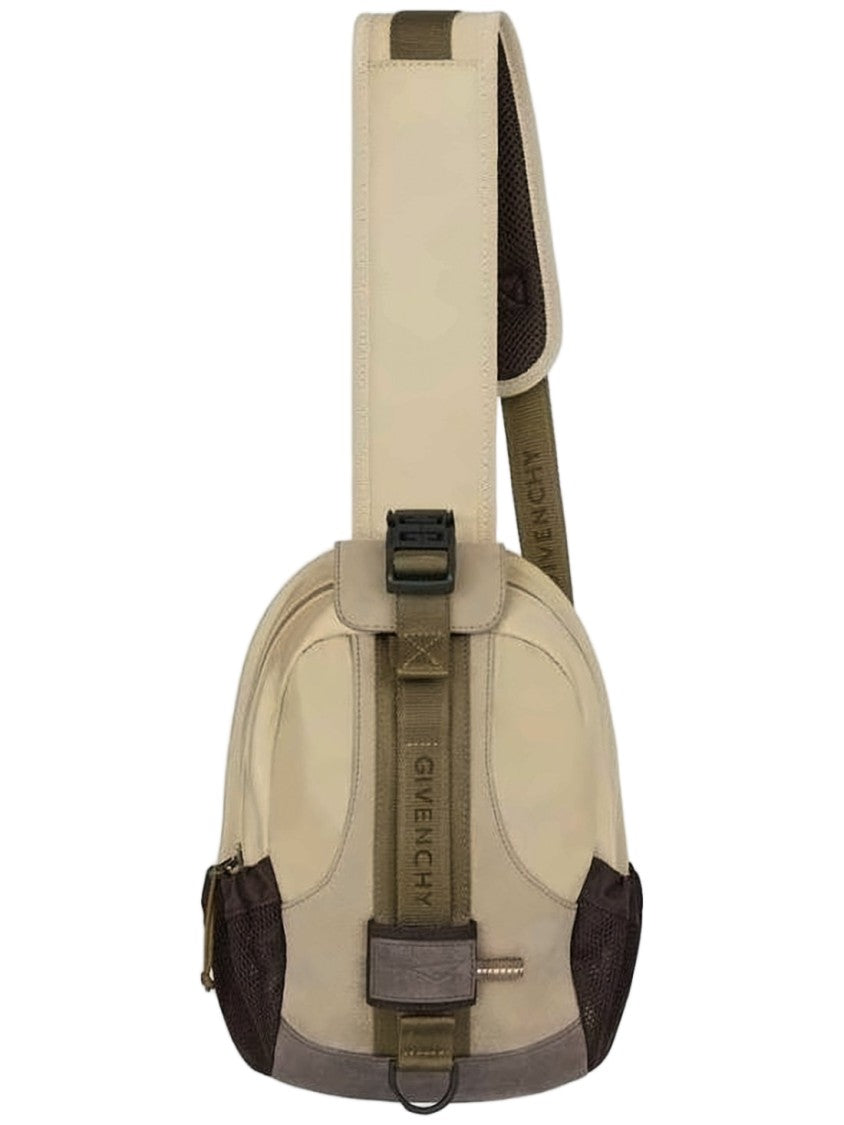 Givenchy Rounded Nylon Shoulder Bag With Adjustable Strap And Buckle Closure