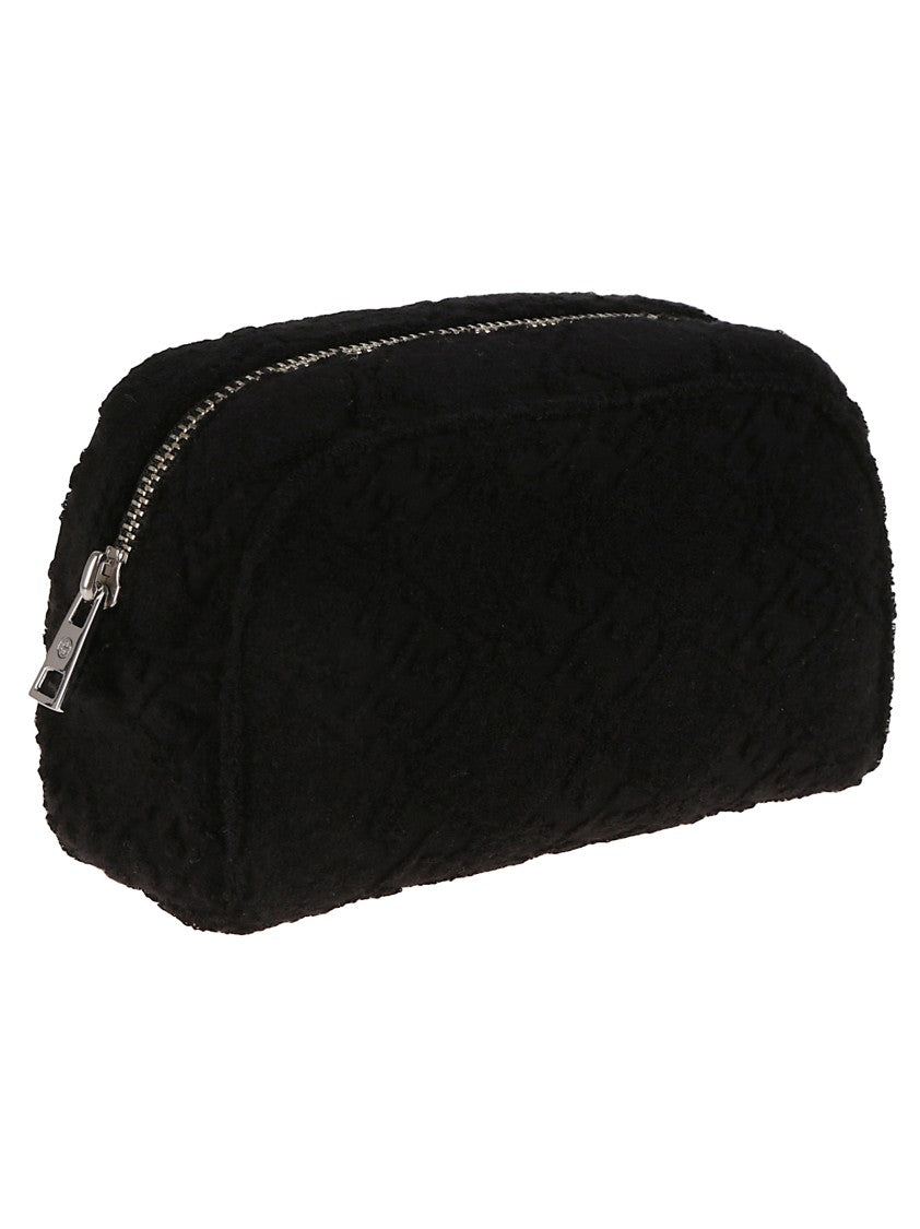 Tory Burch Textured Black Clutch With Rounded Silhouette