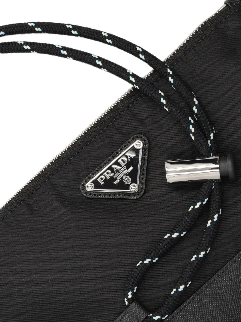Prada Rectangular Crossbody Bag With Zip Closure And Detachable Cord Strap