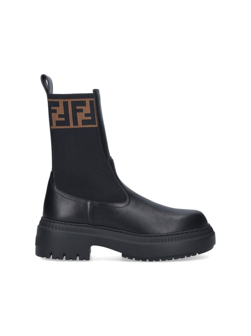 Fendi Domino Biker Boots – Black