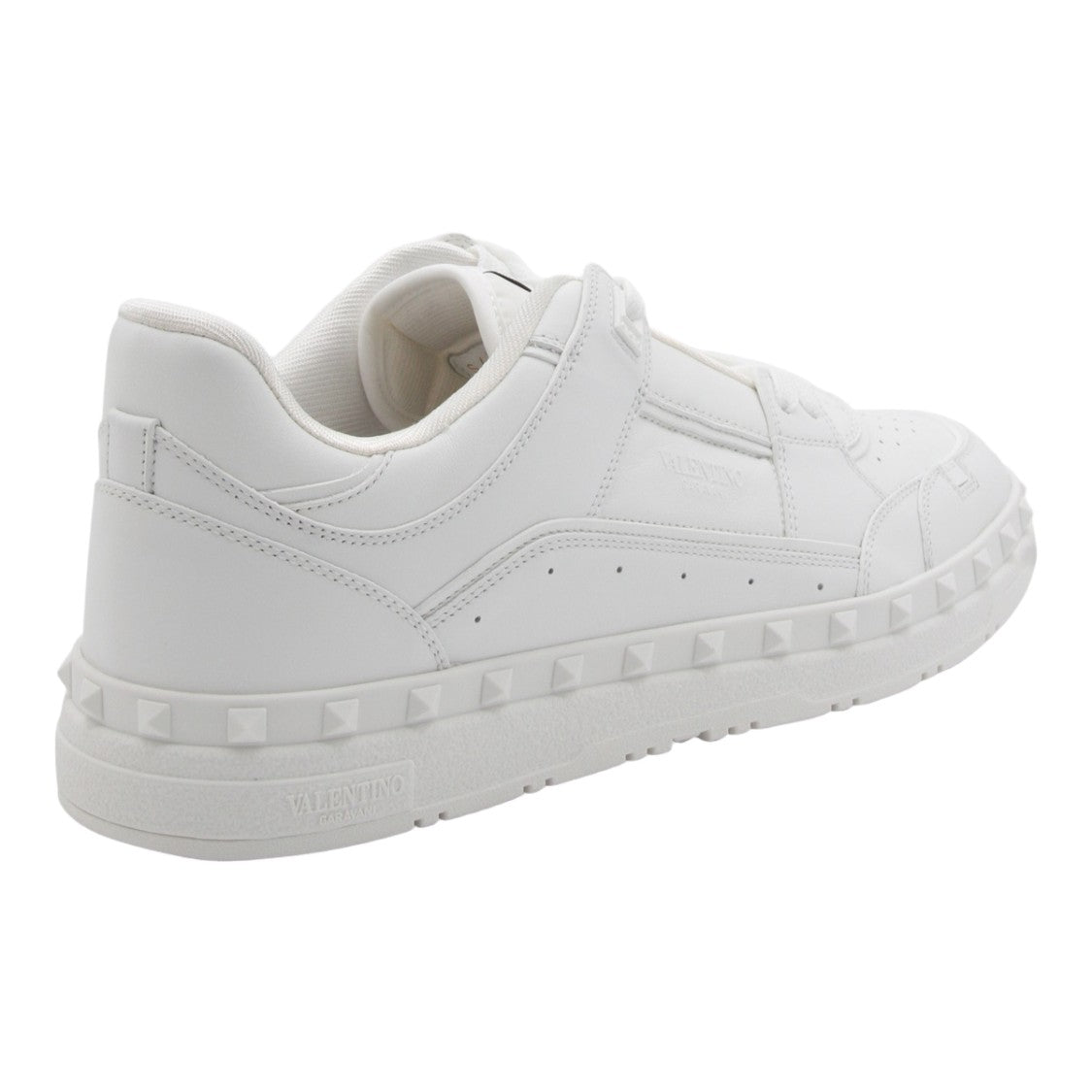 Valentino Garavani White Leather Sneakers With Studded Midsole