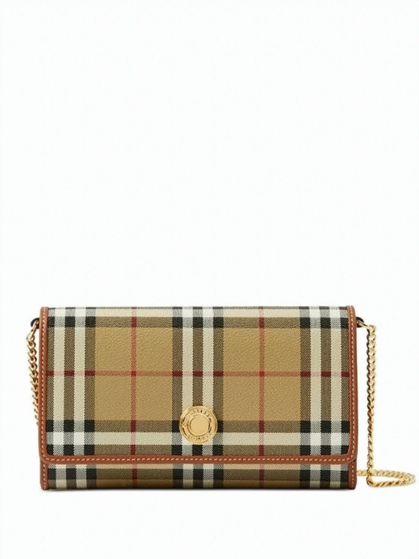 Burberry Rectangular Crossbody Bag With Iconic Check Pattern