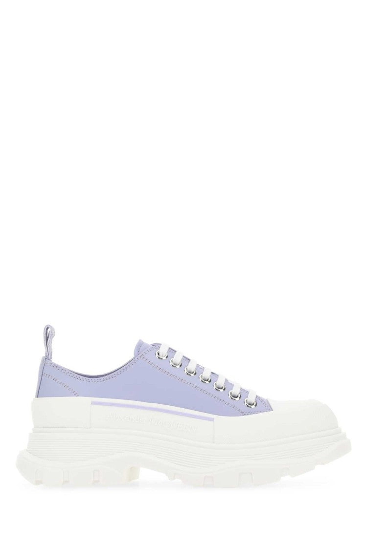 Alexander Mcqueen Lilac Leather Tread Slick Sneakers