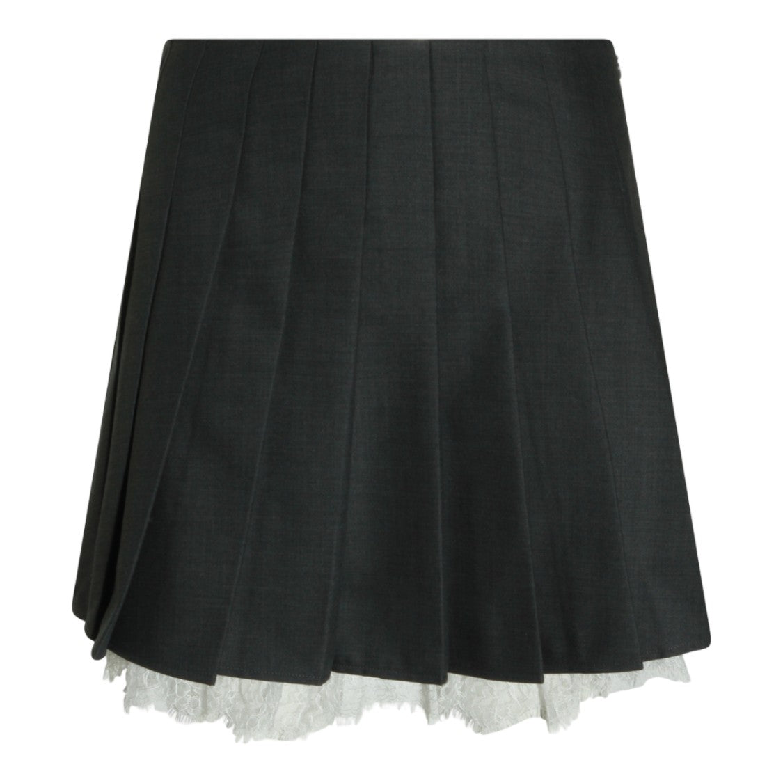 Self-Portrait Pleated Mini Skirt With Lace Hem Detail