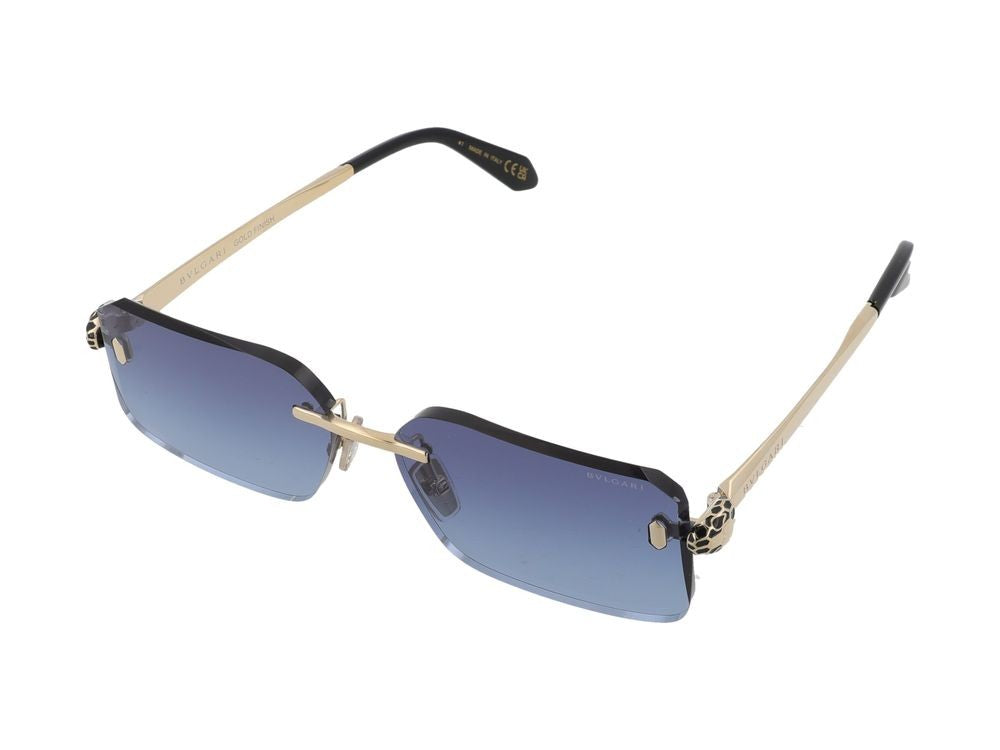 Bulgari Gradient Blue Lens Gold-Toned Temple Sunglasses