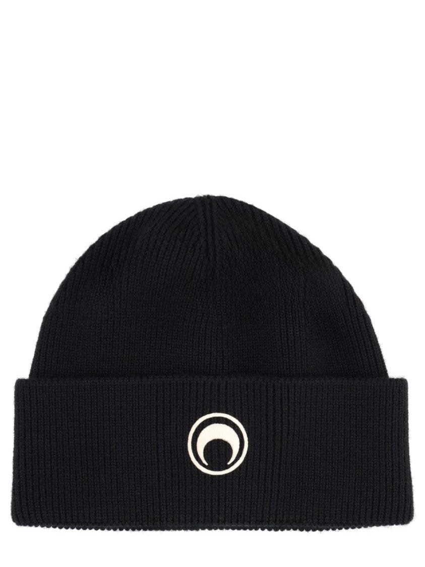 Marine Serre Ribbed Knit Crescent Moon Hat